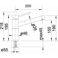 Bateria Blanco ALTA-S Compact stal szlachetna szczotkowana 517182